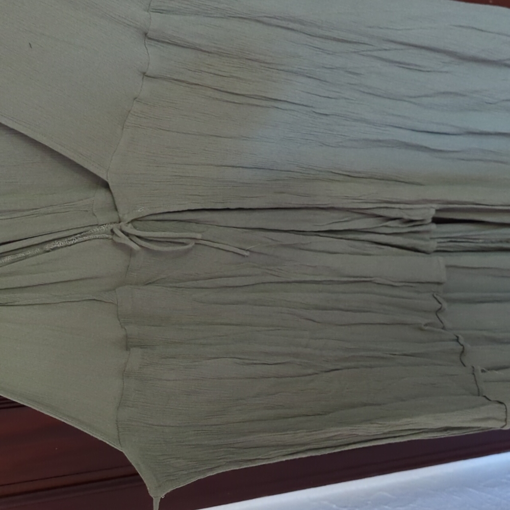 Lulus Light Sage Green Full Length Occasion Event Evening Wrap Maxi Dress SZ L - Picture 5 of 9